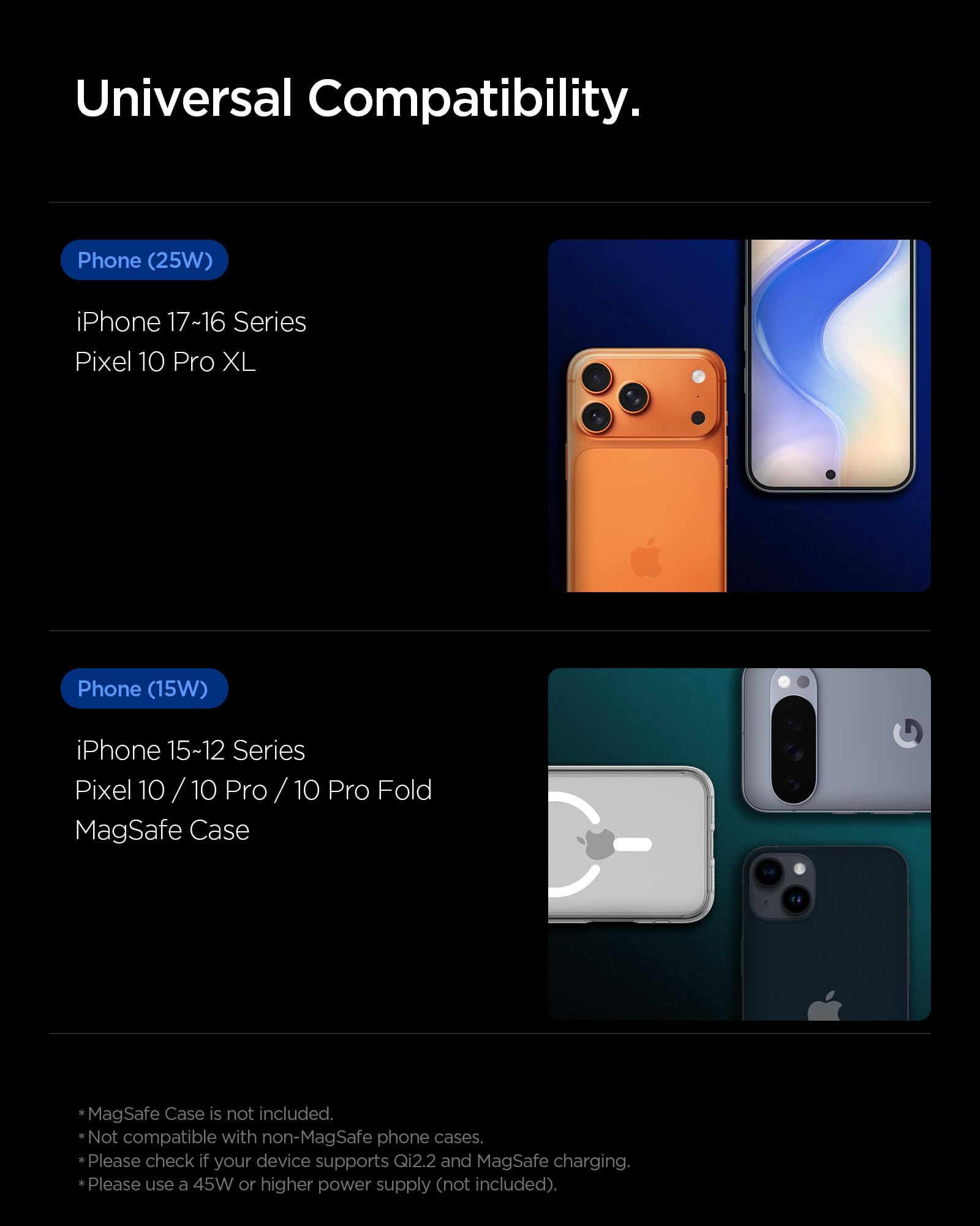 Spigen Essential CryoMax MagFit Qi2.2 25W [Raffreddamento Peltier] Caricatorer Wireless Auto per Cellulare, Cavo Incluso, Supporto Telefono Ricarica MagSafe Compatibile con iPhone 17/17e/16/15/14