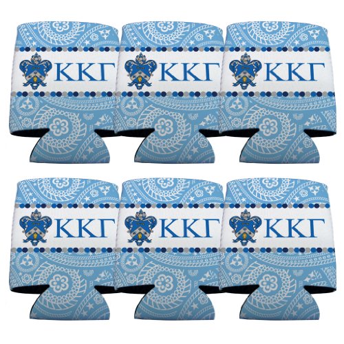 VictoryStore Can and Beverage Coolers - Kappa Kappa Gamma, Paisley Print Design, Set of 6