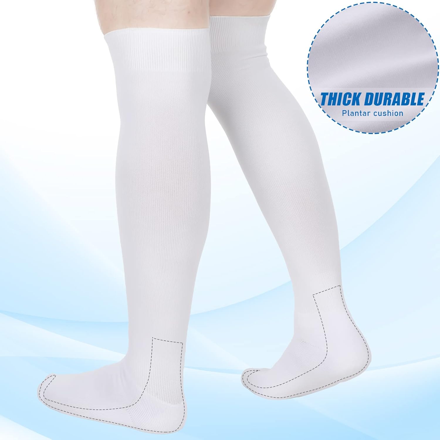 Jenaai 4 Pairs Softball Baseball Socks over the Knee High Stocking Soccer Football Socks Extra Long Stocking - Image 5