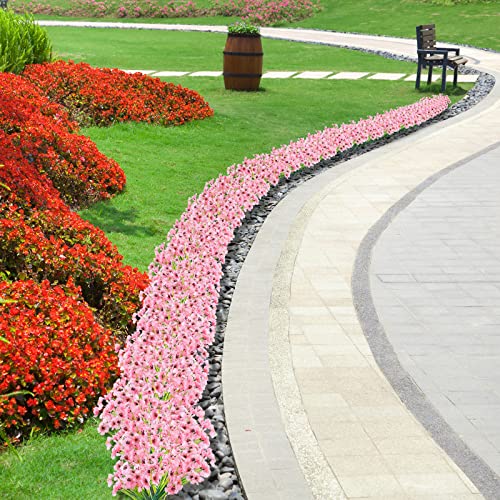 36 Pcs Silk Artificial Flowers Outdoor Uv Resistant False Flowers No Fade Cemetery Flowers Floral Hanging Bouquet Outdoor Artificial Plants For Indoor Outside Home Porch Box, Pink(Pink, 36 Pcs) #TOP5