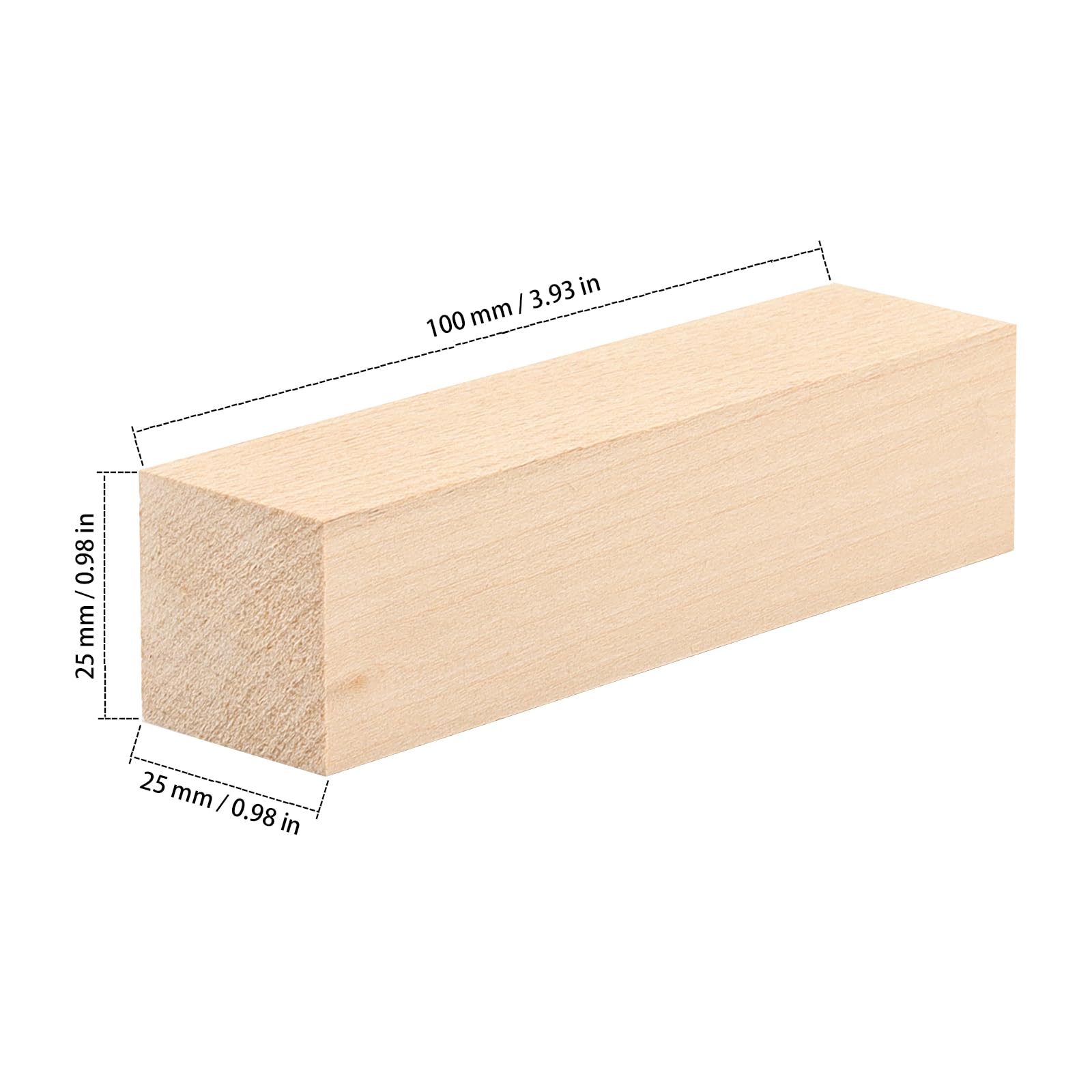 ZEONHAK 30 PCS 4x1x1 Inch Basswood Carving Blocks, 10x2.5x2.5cm Unfinished Wood Blocks, Wooden Block for Whittling Wood DIY - Image 2