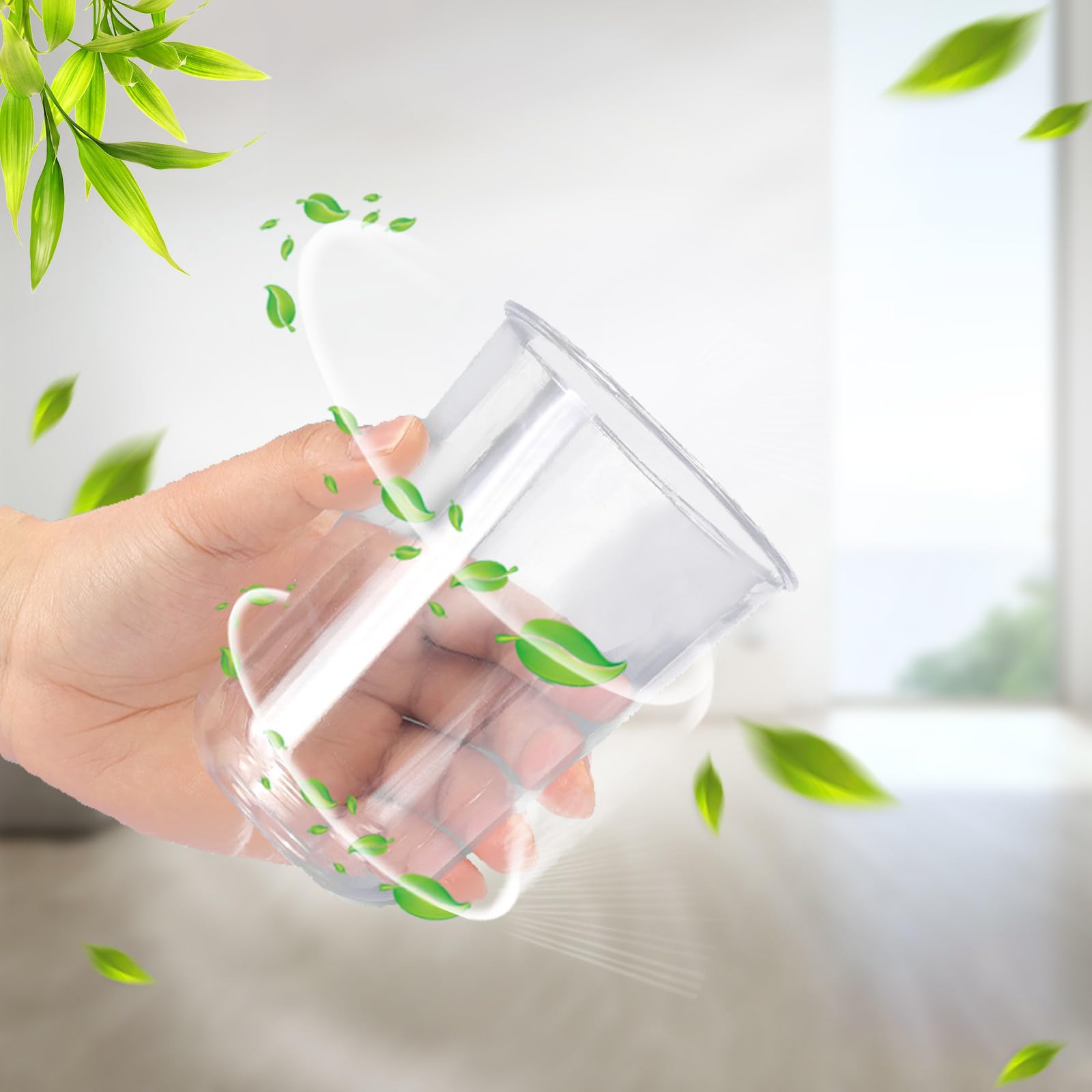 100 Pcs Disposable Stemless Glasses, 12oz Crystal Plastic Wine Glasses Clear Classic PET Cup for Graduation Summer Pool Weddings Birthdays Cocktail Party Supplies