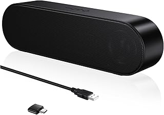 ZETIY Altavoces PC Mini, Altavoces USB Barra de Sonido Portátil con Estéreo Envolvente 3D, Altavoz de Sonido Estéreo para Ordenador, PC de Escritorio, Portátil, Móvil, Tabletas, Computadora – Negro