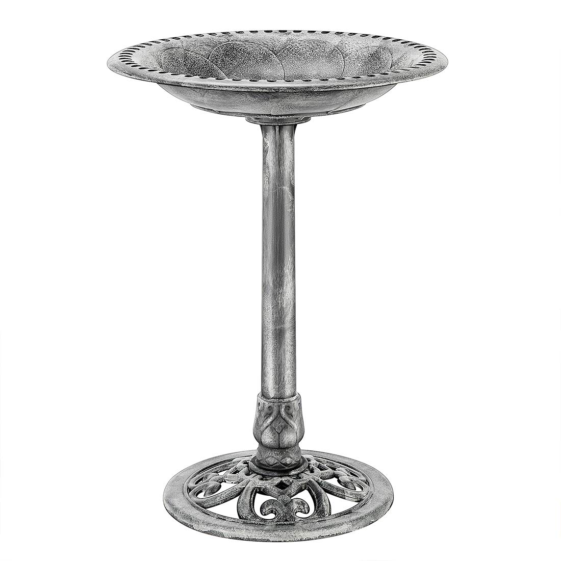 VIVOHOME Birdbath for Garden 71 cm Height Polyresin Lightweight Antique Plastic Resin Standing Outdoor Water Bowl for BirdsGlobal Recycled StandardGlobal Recycled StandardGlobal Recycled Standard