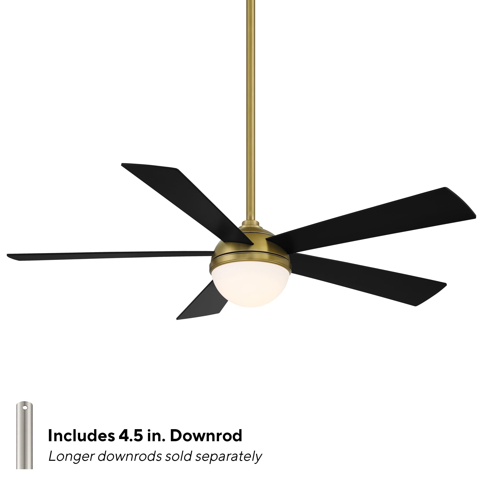 WAC Lighting Eclipse 5-Blade Aluminum Smart Ceiling Fan in Brass Matte Black — view 2