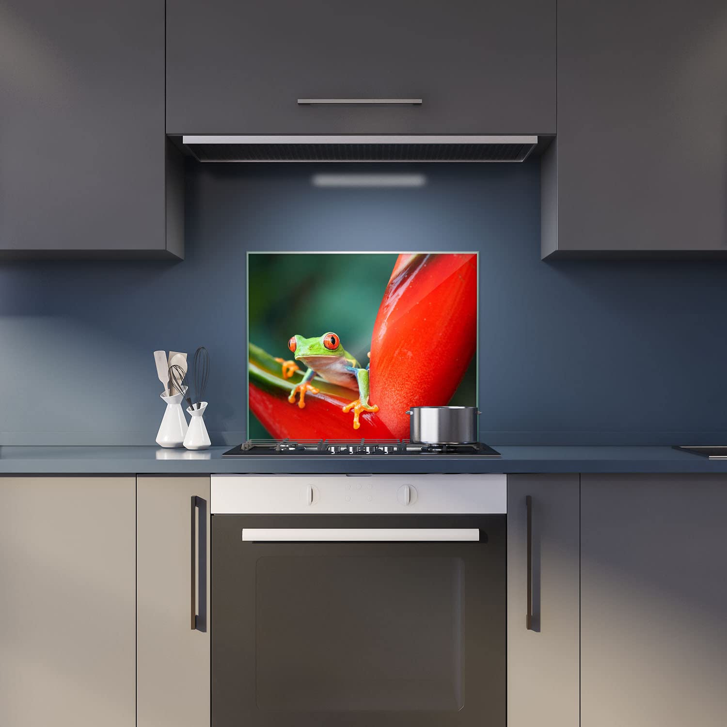 Placa para Cubrir fogones, vitrocerámica, 1 Pieza, 60 x 52, diseño de Rana, Color Verde, Placa de cocción, Cristal, inducción