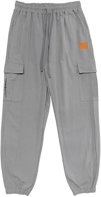 FQZWONG Mens Cargo Pant Lightweight Elastic Waist Sweat Pants Casual Outdoor Sweatpants Loose Drawstring Pants with Pockets