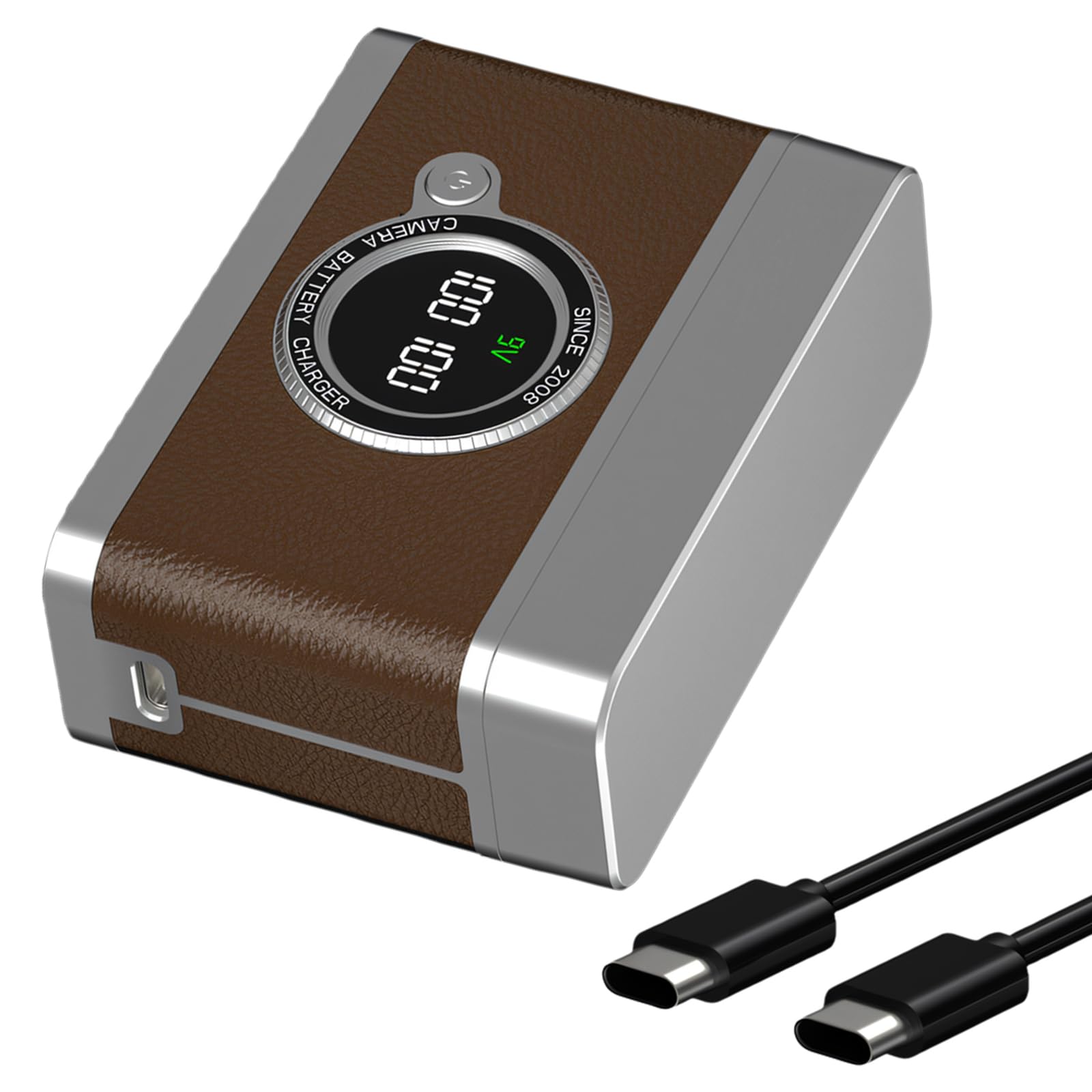 Blocco di ricarica rapida di tipo C, adattatore di ricarica rapida per batterie E6NH E6P, design a doppio slot, monitoraggio della tensione, dispositivo rapido