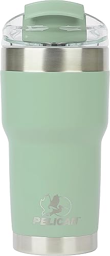 Pelican Hydration Pelican Traveler - Vaso aislado al vacío de 22 onzas, de acero inoxidable, doble pared, con tapa doble, taza de café aislada con