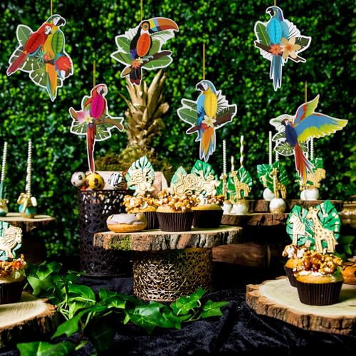6 Stück Tropische Vögel Wabenausschnitte Tropischen Vögeln Dekor Hawaiianischer Wabenvogel Papierausschnitte Tropischer Papagei Regenwald Thema Party Dekor Hängende Papageien Ausschnitte