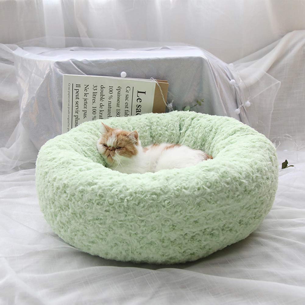 Niche pour animal domestique verte en peluche douce taille M
