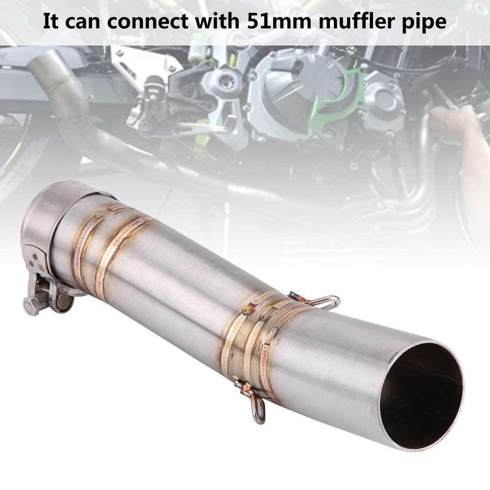 Jadeshay Tuyau d'échappement, Tuyau Intermédiaire de Liaison d'échappement Adaptateur de Tuyau d Échappement 51mm/2.0in