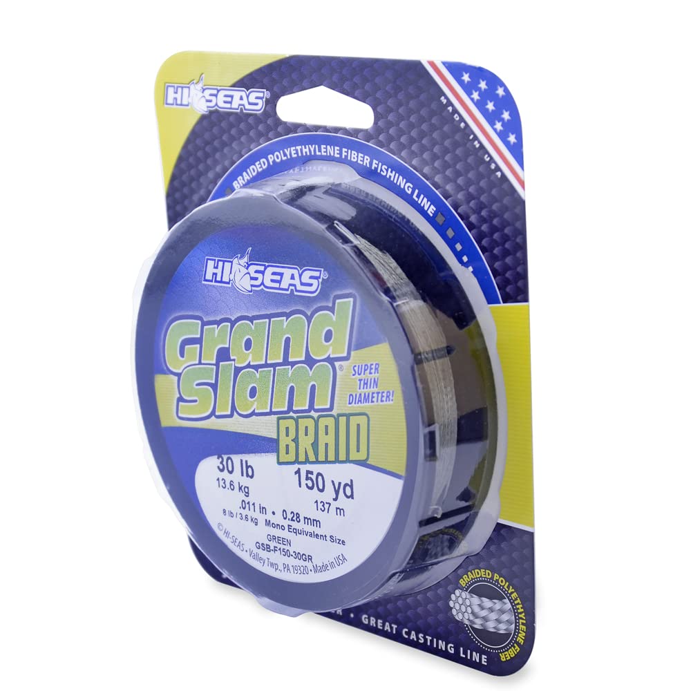 braided fishing line mono equivalent Amazon.com : HI-SEAS Grand Slam Braid Fishing Line, 30lb / .011 inches  diameter, Green, 150yd : Fishing Line Spooling Accessories : Sports &  Outdoors