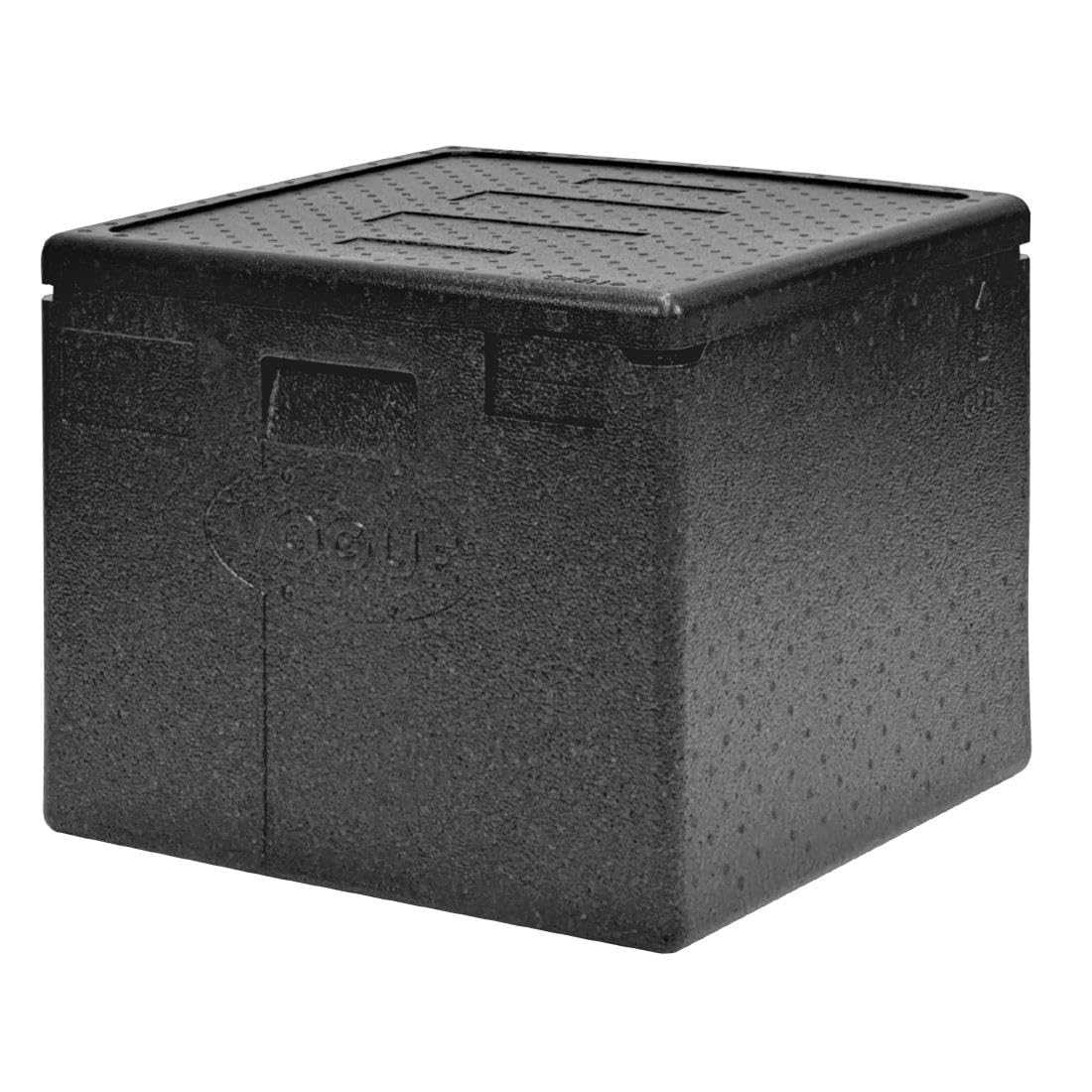 Vogue Caja de pizza aislada EPP 59L, capacidad para 8 pizzas, 480 x 480 x 405 mm