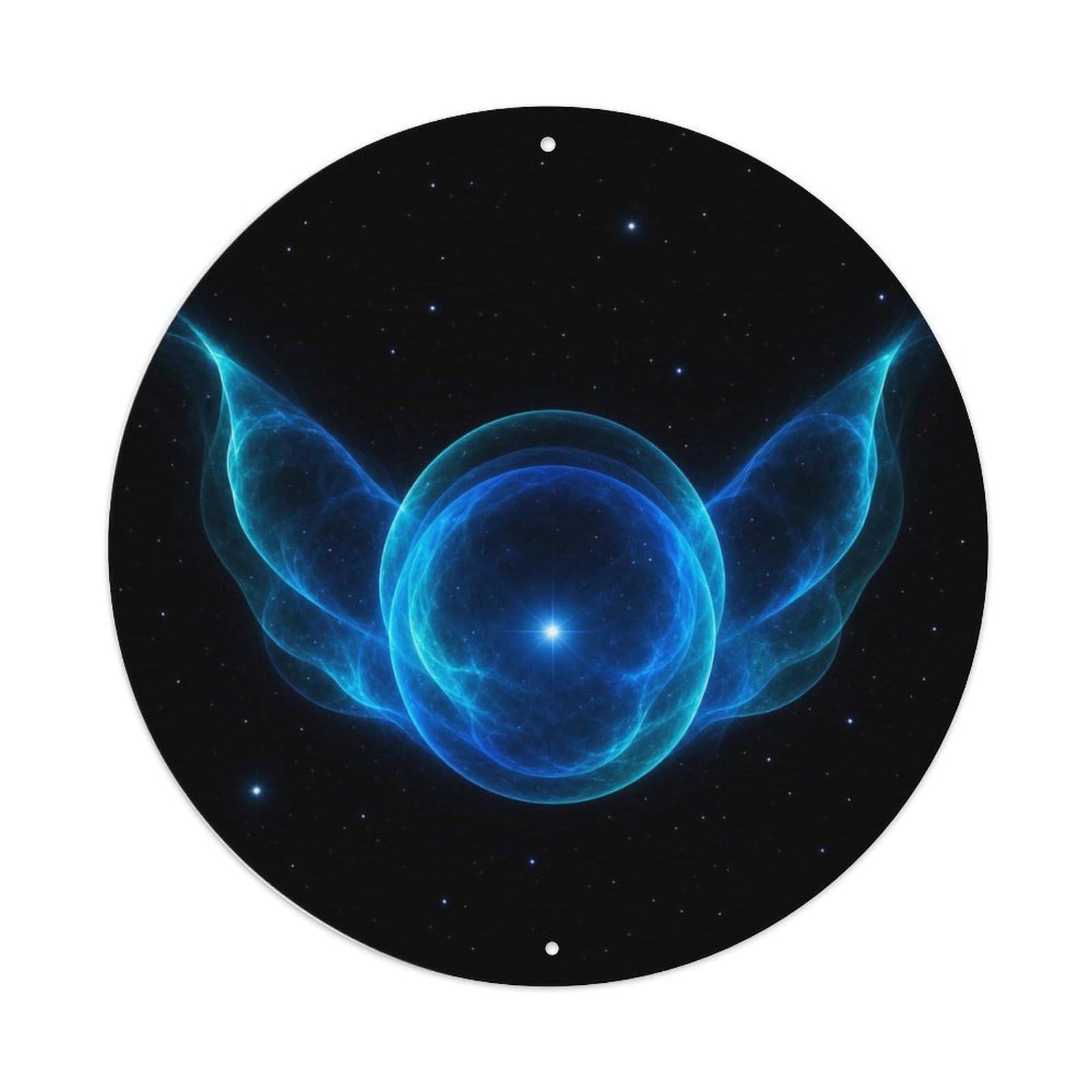 Okngb Style Astronomy Blue Orbit Nebula Orbital Science Cosmic Metal Tin Sign Plaque Wall Decor For Cafe, Man Cave, Club Bar, Office, Home Garden Round Metal Poster 8X8inch