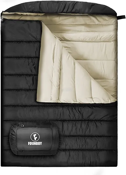 FORINBUY 0 Degree Double Sleeping Bag for Adults, 2 Person Cold Weather Queen Size Sleeping Bag for Camping, RV Travel, or Family Outdoors