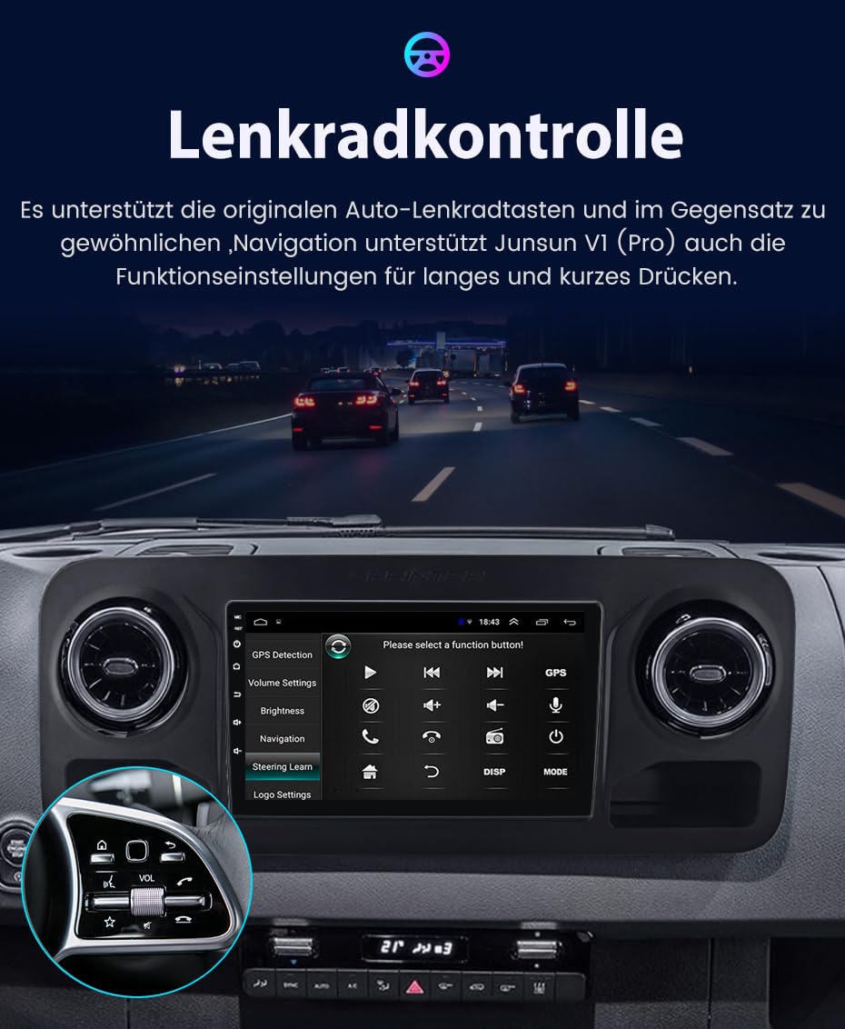 10 Zoll GPS Navi Navigationsgerät für Auto, LKW PKW,Carplay & Android Auto Tragbares Autoradio+Bremslicht Rückfahrkamera Ersatz für Mercedes-Benz Sprinter 3,5-T Bus Kasten B907 B910