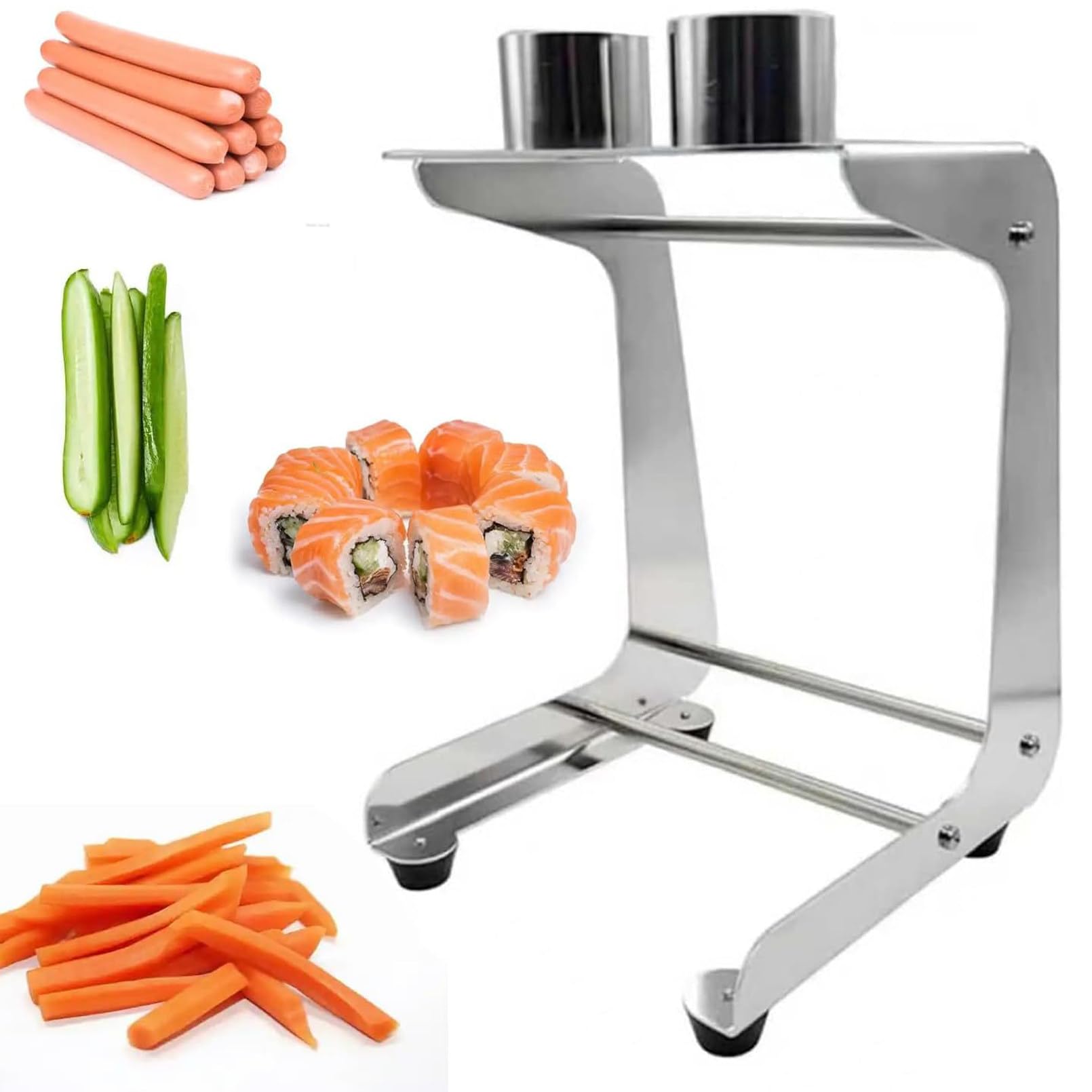ZXINXIN Manual Cucumber Cutter,Handy Carrot Stick Cutter Tool, Cutting Speed 10 Slices/Minute, Cutting Diameter 45mm, for Cooking, Sushi, Meal Preparation 8+12-cut