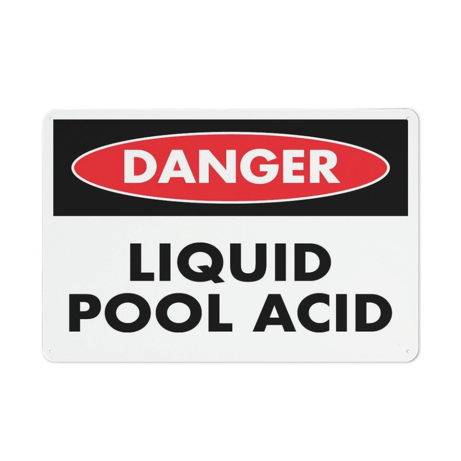 Xewazd A1865 Danger Liquid Pool Acid 8"X12" Aluminum Tin Sign - Safety Warning Alert For Indoor & Outdoor Use