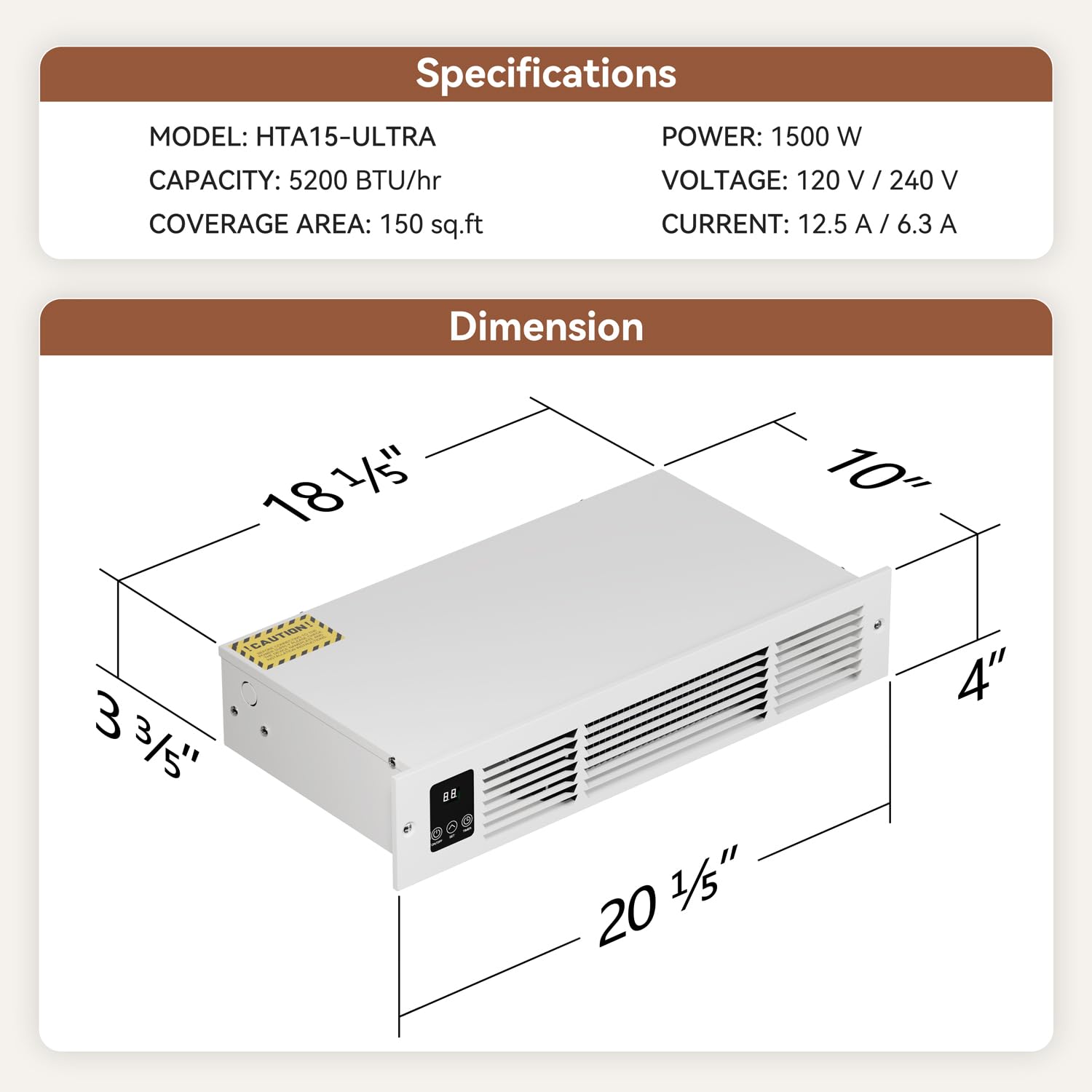 Electric Kickspace Heater With Built In Thermostat And Timer 1500w