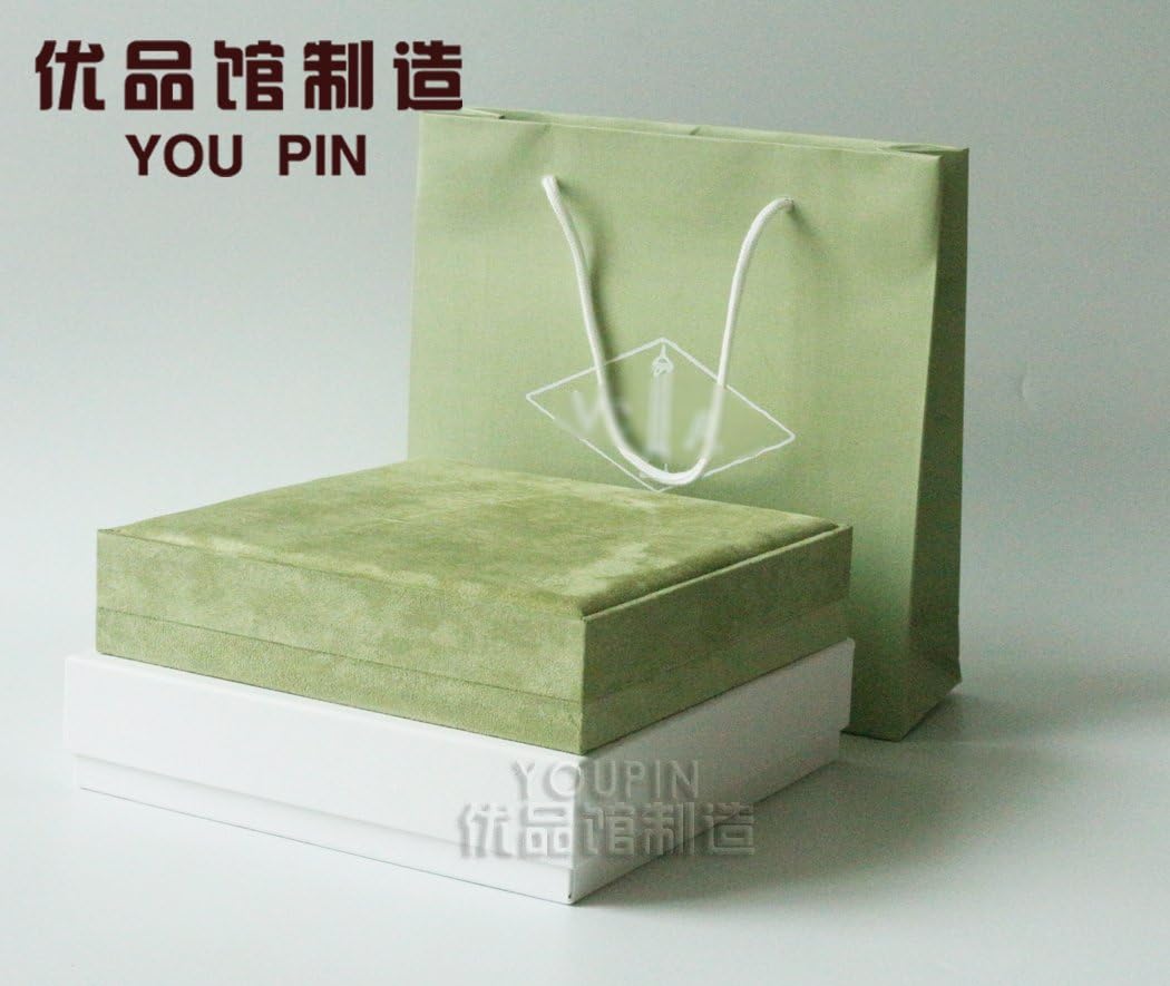 TKHNE flower large bag Van Cleef jewelry box home 10 large flower necklace pendant box forging cloth bags green bags