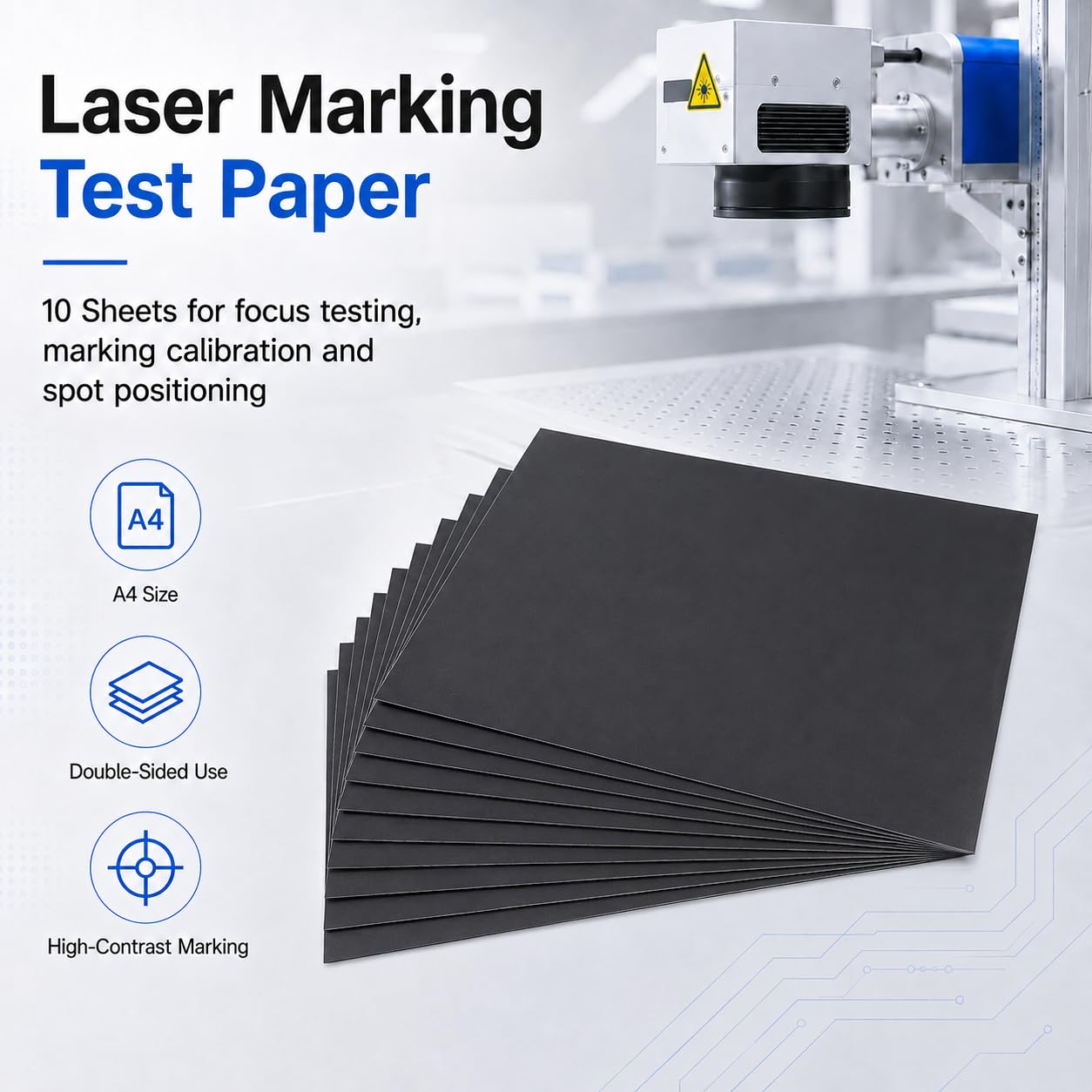 Papier de Test Gravure Laser A4 285x210mm Double Face pour Marquage Laser Fibre