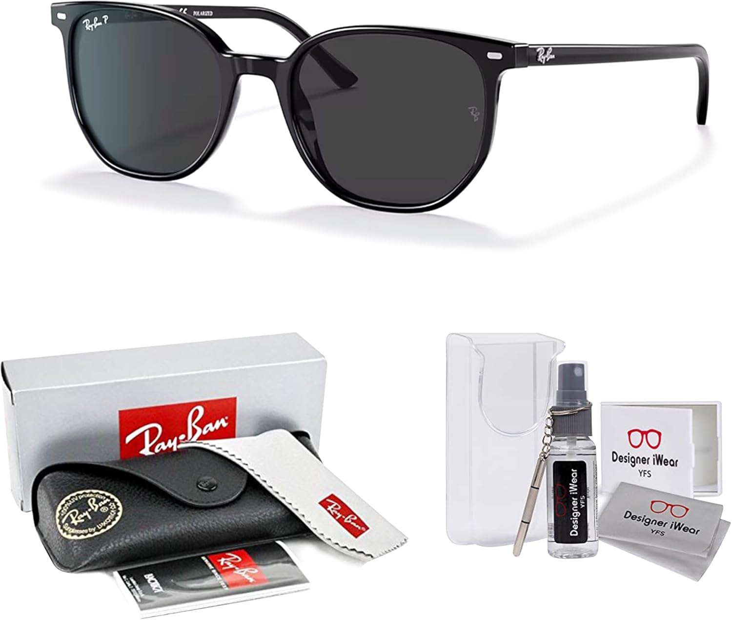 Ray-Ban Elliot RB2197 Square Sunglasses for Men for Women +BUNDLE with ACCESSORY EYEWEAR KIT - Image 2