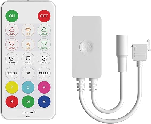 PAUTIX Kit de controlador LED RGB SP643E, control de aplicación iOSAndriod 2.4G RF control remoto inalámbrico, controlador LED RBatenuador, para