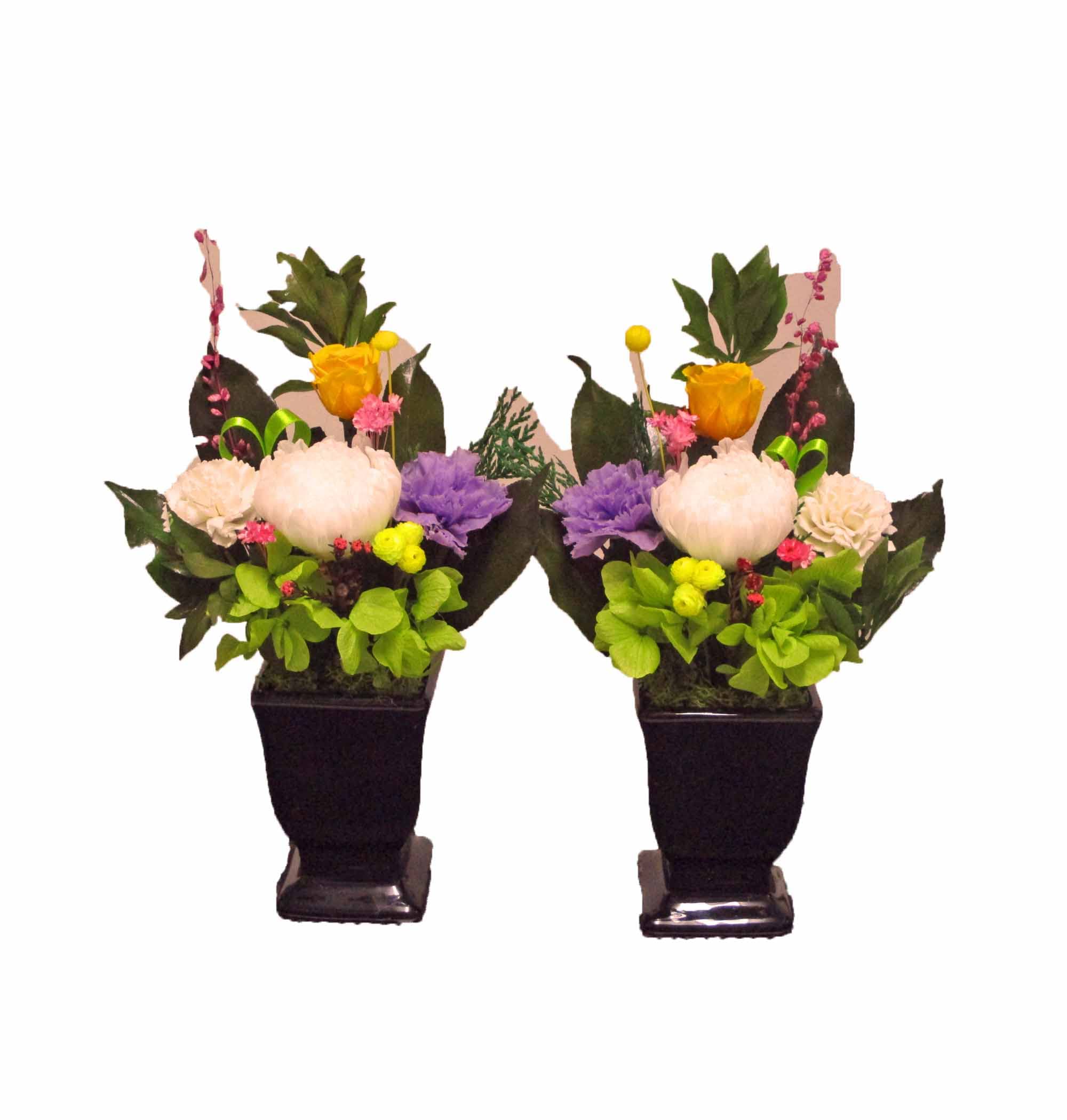 Amazon｜プリザーブドフラワー 仏花 仏壇用 一対 お盆 命日 お