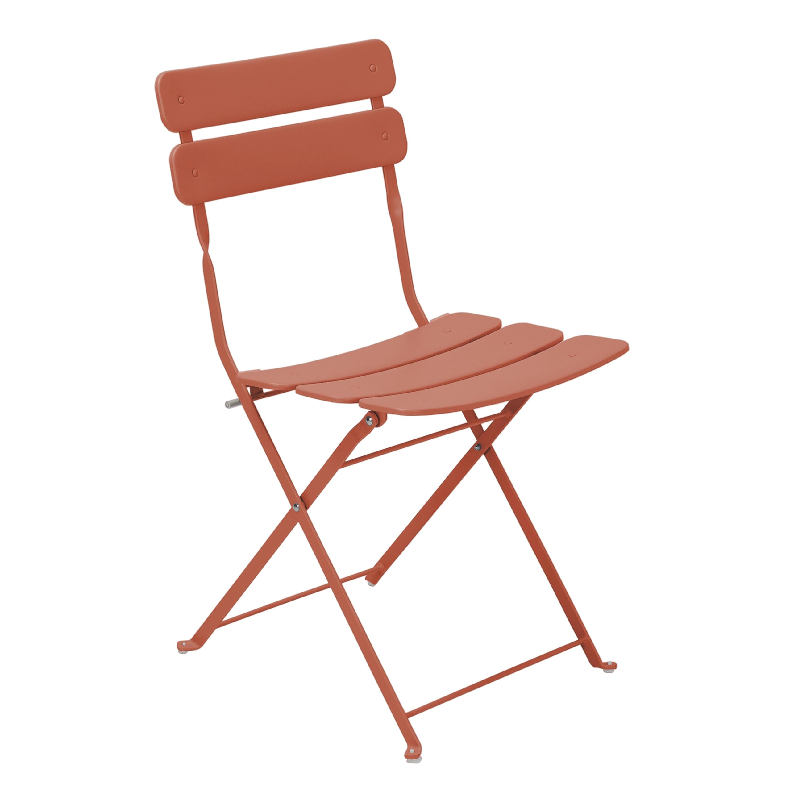 Oviala Table de terrasse Ronde Pliante et 2 chaises Pliantes Terracotta