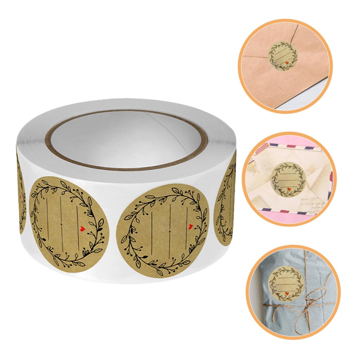 Gadpiparty 4 Set Etichette Adesive Autoadesive Adesivo Di Imballaggio Etichetta Rimovibile Carino Adesivo Di Imballaggio Adesivi Da Forno Carta Kraft Khaki 2 * 4