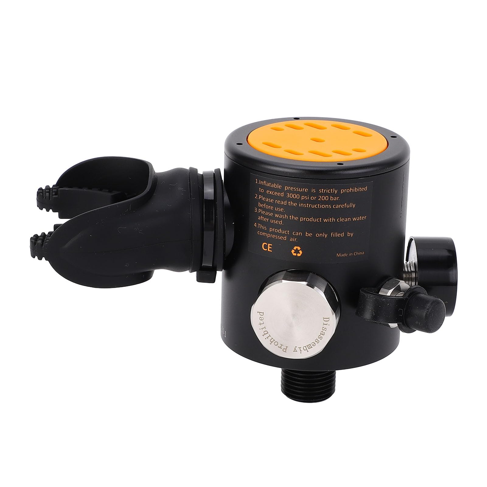 Keenso Aluminum and Silicone Diving Oxygen Valve Head, M18x1.5MM, Stable Breathing, Comfortable, Versatile Use, External Explosionproof Valve for Safety, Smooth Breathing Design