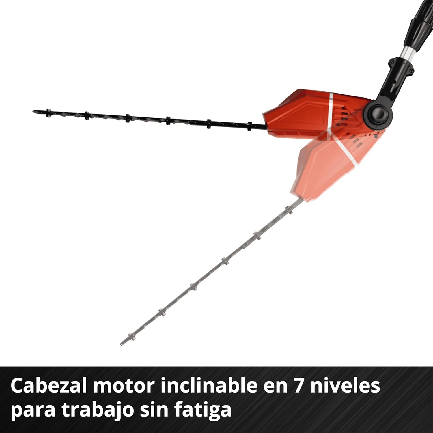 Einhell Cortasetos telescópico a batería GE-HH 18/45 Li T Solo (empuñadura con 4 y Cabezal con 7 Posiciones, empuñadura Extra, Engranaje de Metal, arnés, Bolsa, sin batería)