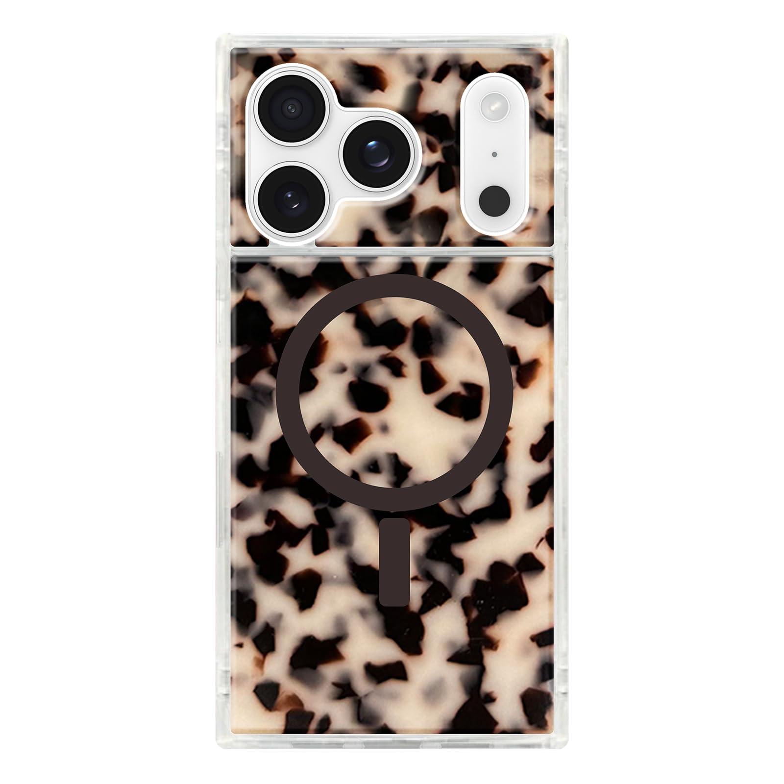 Flaunt Official Square Protective Case - Compatible with iPhone 17 Pro - Compatible with MagSafe & Wireless Charging - Drop-Tested & Shockproof - (Blonde Tortoise Shell)