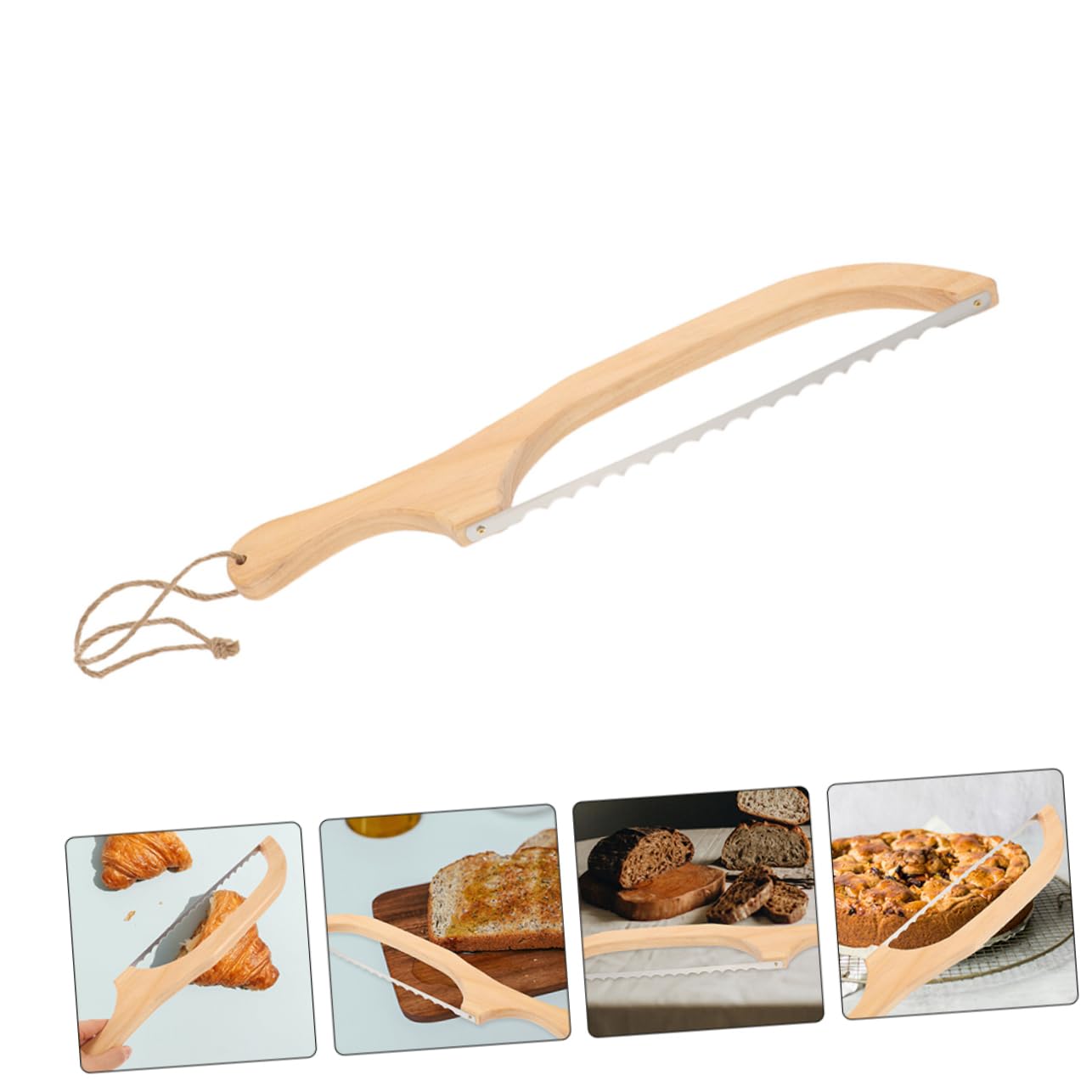 OUNONA 10pièces Couteau à Trancher Le Acier Inoxydable Lot De Outils De Découpe Pour Et Toast Avec Poignée Bois Ergonomique Pour Boulangerie Cuisine Commerciale