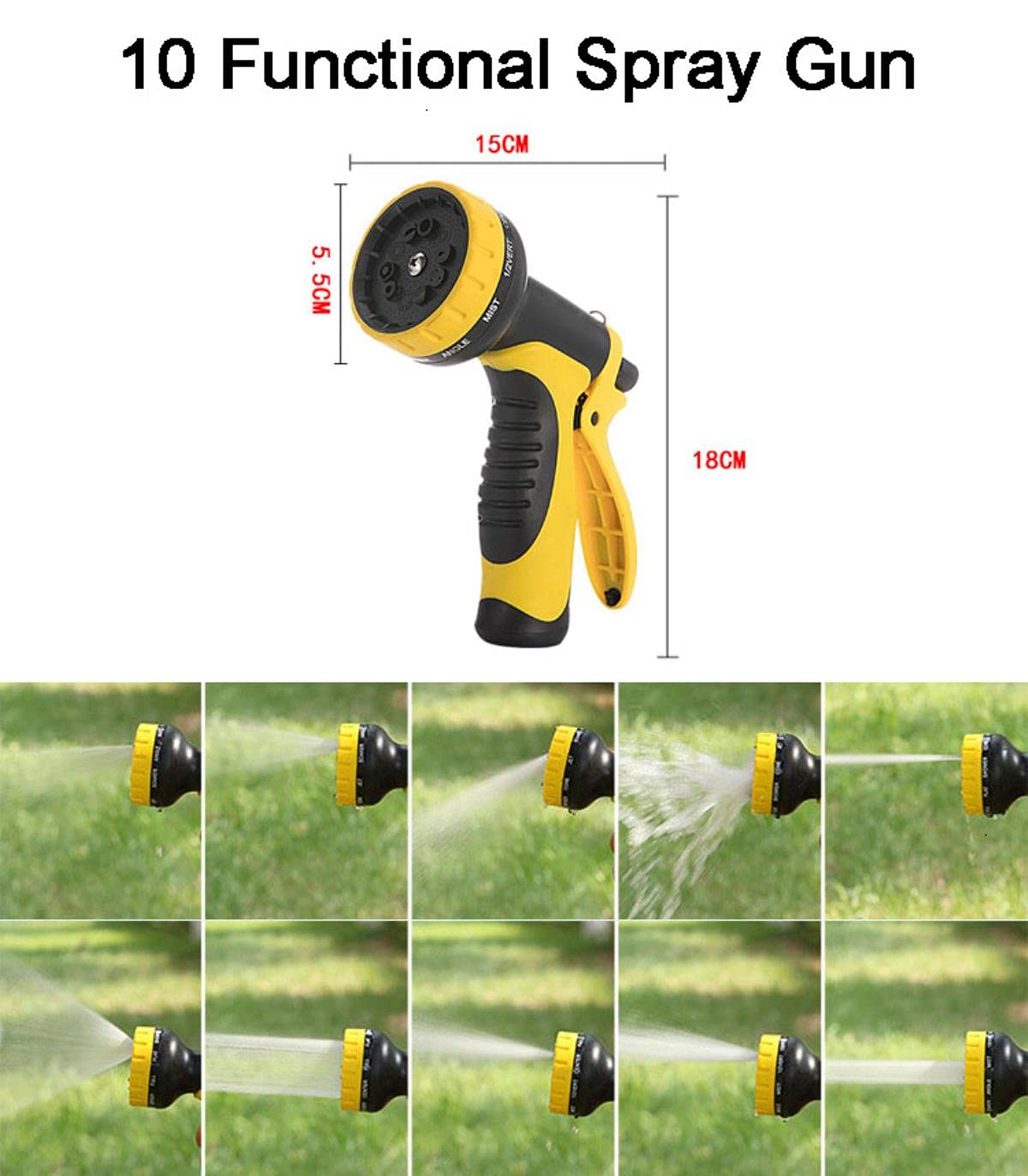 25FT-150FT Manguera de jardín Manguera flexible expandible Manguera de agua de jardín Manguera de riego Manguera de lavado de automóviles Manguera con pistola rociadora-ESPAÑA, Versión de la UE, 75
