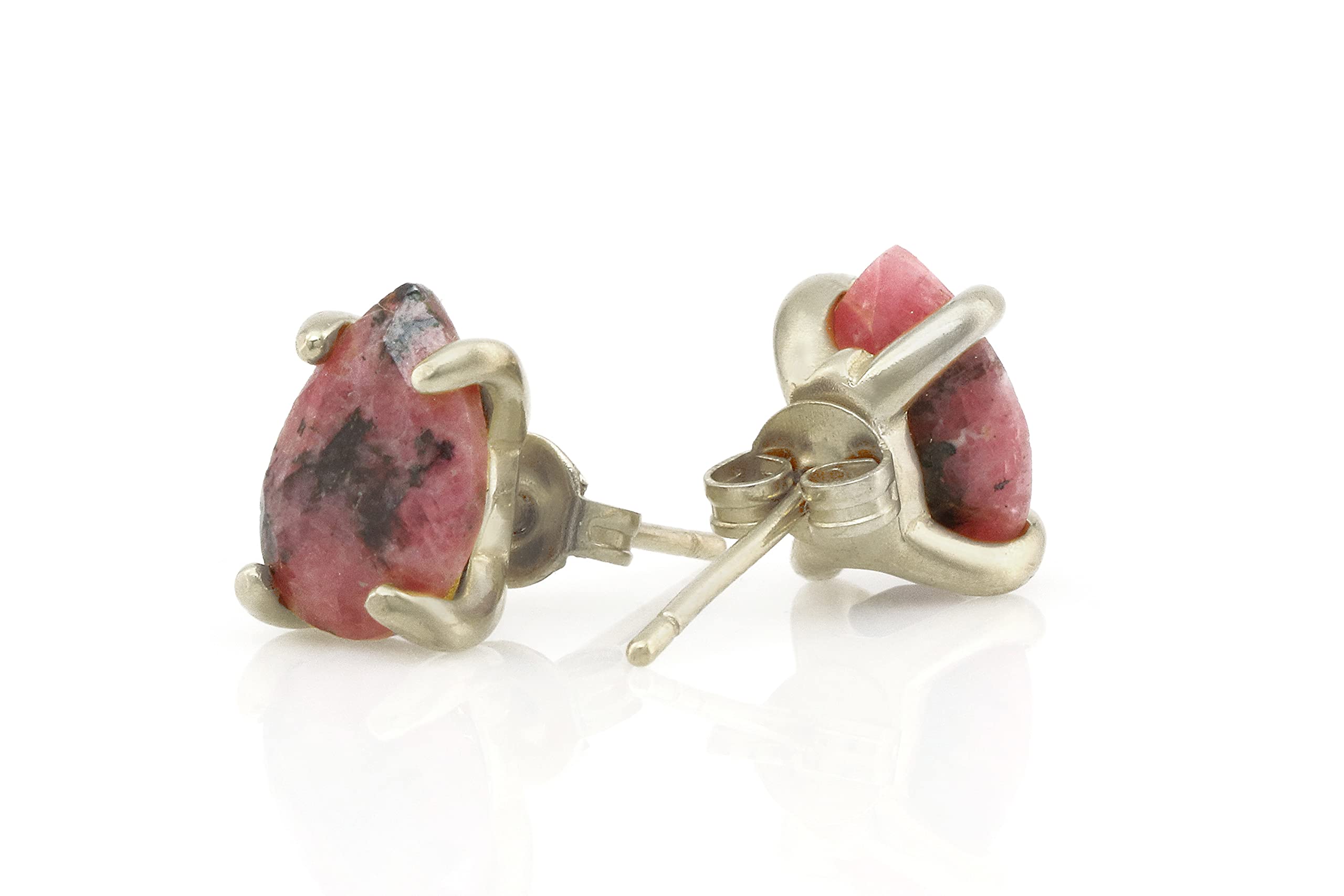 Anemone Pera Rodonite Orecchini - Gemma Naturale Orecchini per Tutti i Giorni, Orecchini Fatti a Mano, Orecchini Moda - Gioielli Personalizzati per Signore - Orecchini Artigianali con Scatola Regalo