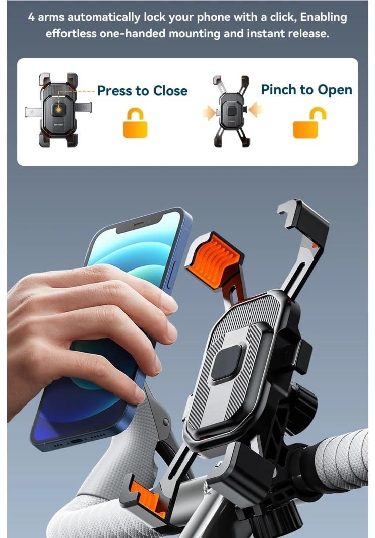 Supporto Telefono Bici Moto Manubrio Presa Cellulare Per Smartphone 4,7-6,7 Pollici