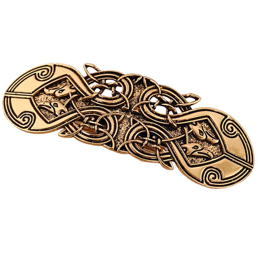 TINY STORE Irish Celtic Design Lucky Totem Snap Hairclips Barrettes Hairpins Golden