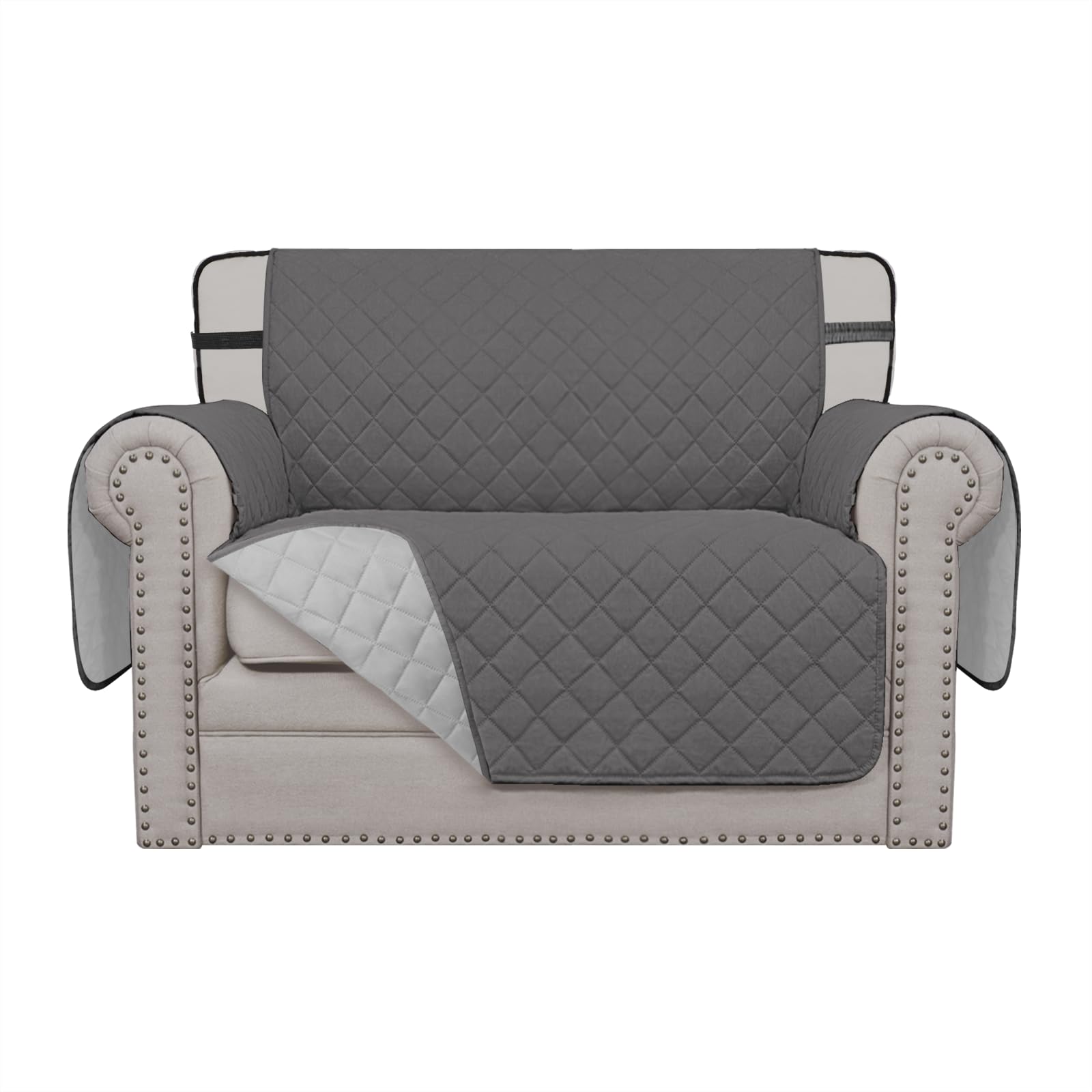 Easy-Going Reversible Couch Cover, Chair 30 in, Gray/Light Gray