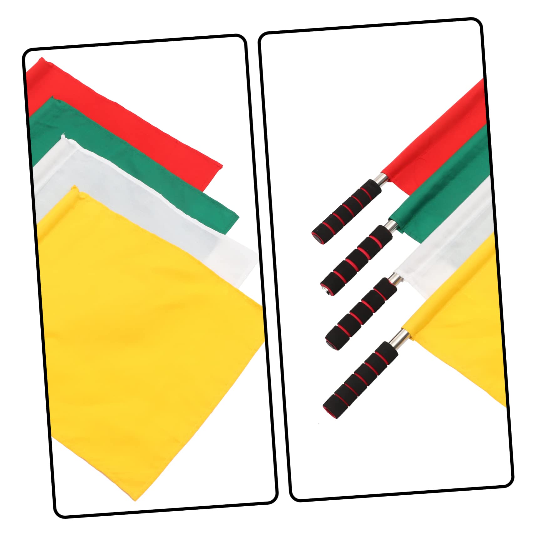 Mipcase Flag Kit 4pcs Racing Conducting Flags Small Match Flags for Sports Equipment Safety