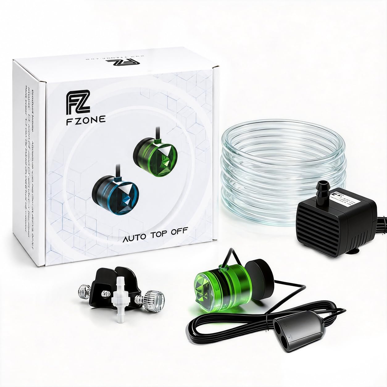 Fzone Green Aquarium Ato Auto Top Off Refilling System With Pump, Aquarium Water Refiller With Dual Optical Sensor, Upgraded Qst Tech And Smart Etft Algorithm For Both Reef And Plant Tank