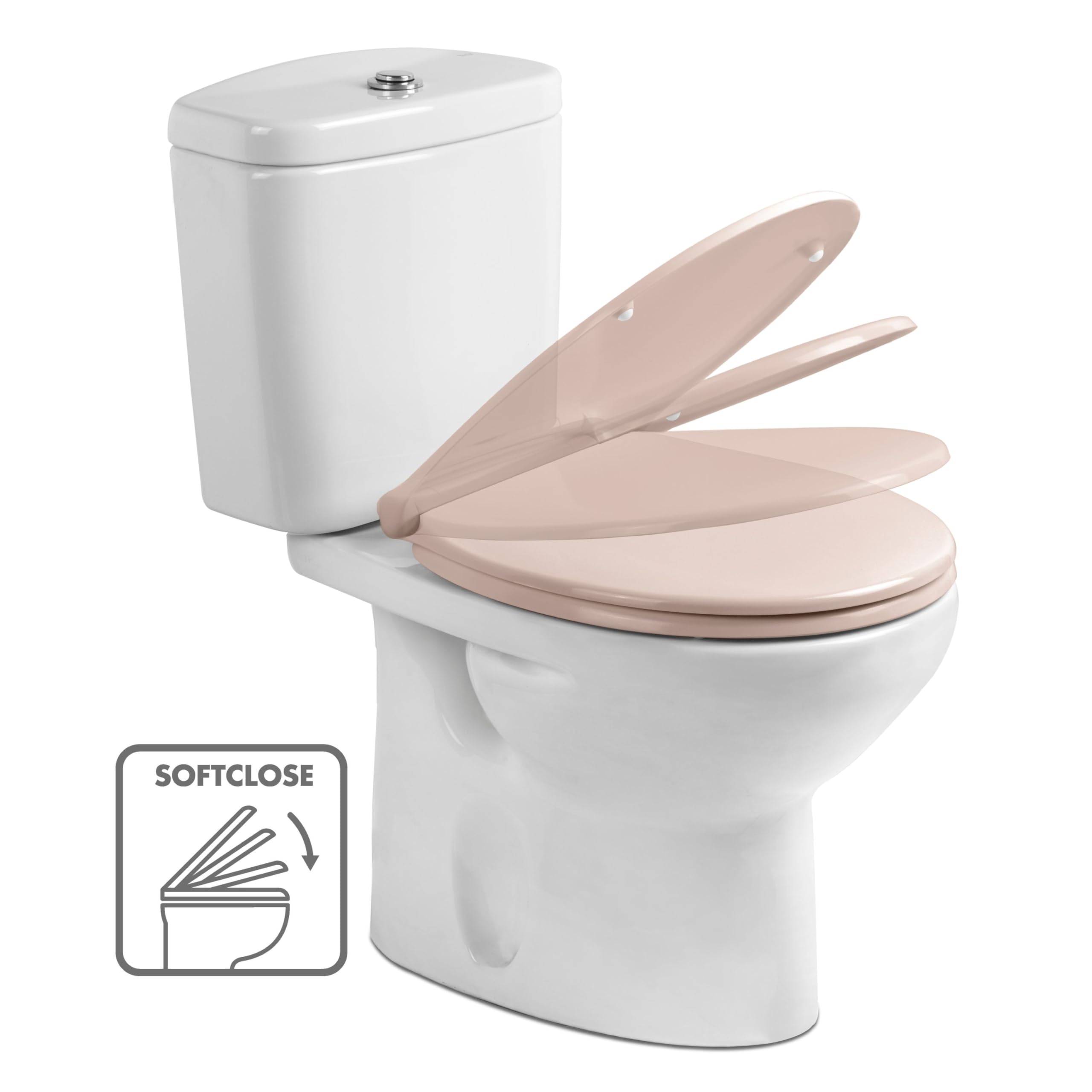 TATAY Tapa WC Comfort Fácil de Limpiar Gran Resistencia y Anti Bacteriana | Tapa WC | Diseño Universal | Duroplast Universal Caída Amortiguada | Montaje Rápido y Fácil | Forma Ovalada | Modelo - Shell