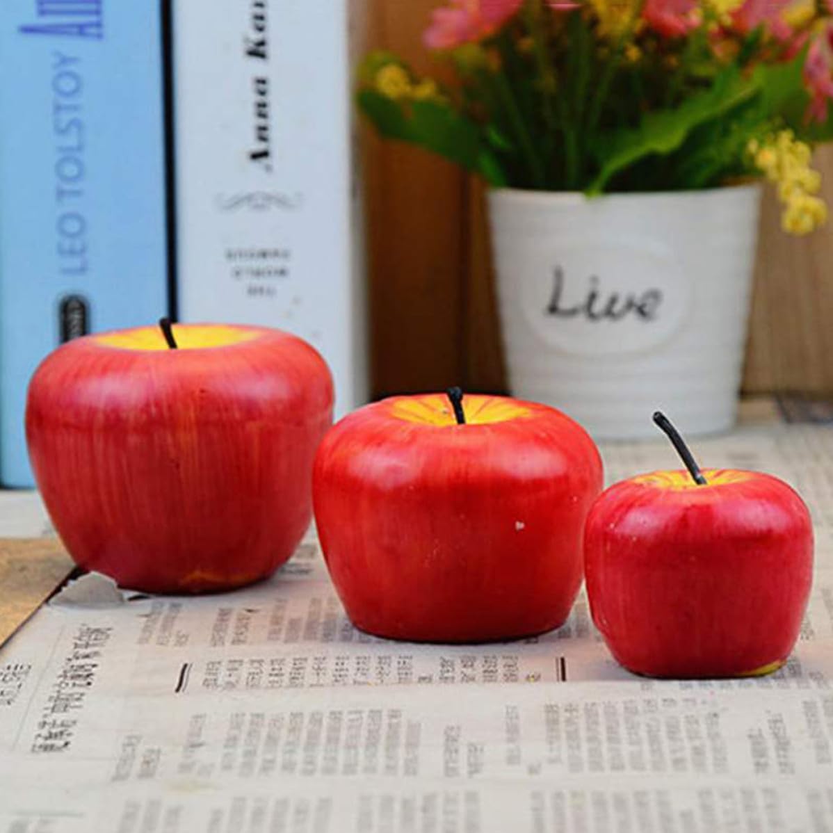 5pcs Christmas Artificial Fruit Candle Simulation Shape Wax Ornament