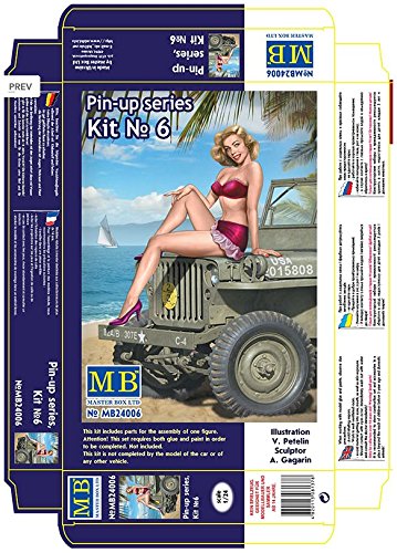 Masterbox 1/24 Scale US Army Girl Pin-Up Series #1 - "Marylin" Plastic Model Kit (Unpainted, Unassembled) - View #9