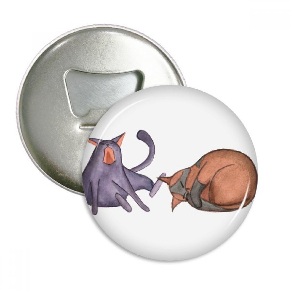 Bouton d'insigne d'3Pcs aimants pour réfrigérateur chat bleu