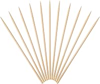 Vista 16 de Minisland 200 palillos de dientes de bambú prémium para cóctel, 4.7 y 6 pulgadas de largo, brochetas anudadas para bocadillos de frutas, aperitivos