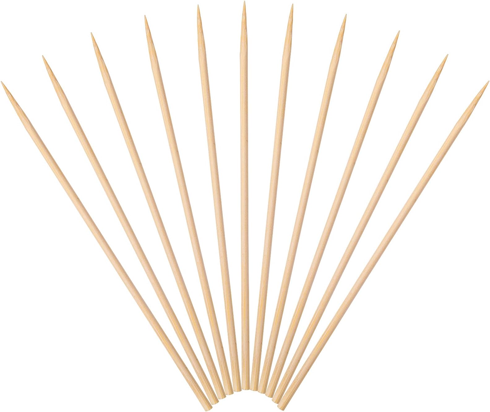 Minisland Premium 6 inch Bamboo Skewers for Appetizers Fruit Kabobs 3mm Thin Small Short Wooden Food Sticks 100 Counts, Many Sizes Choices 4.7"/5.5"/6"/7"/8"/10"/12" -MSL164