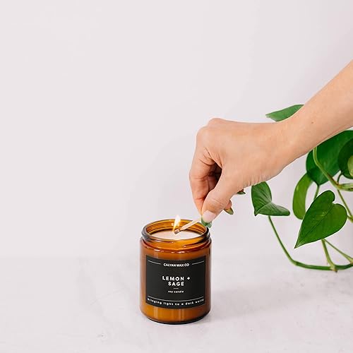 Miniatura 6 de Calyan Wax - Vela perfumada de cera de soja, manzanas y bourbon de arce para el hogar, vela prémium con aceites esenciales, 7.2 onzas, 57 horas de