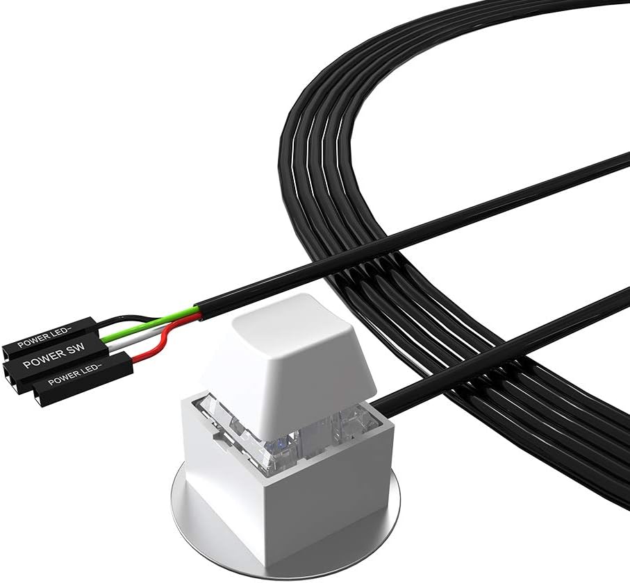 DKE Desktop Computer Power Switch Power Supply Control Adapter Cable 2M External PC Power Button ATX Desktop Computer Case Motherboard Switch On Off Power SW Cables